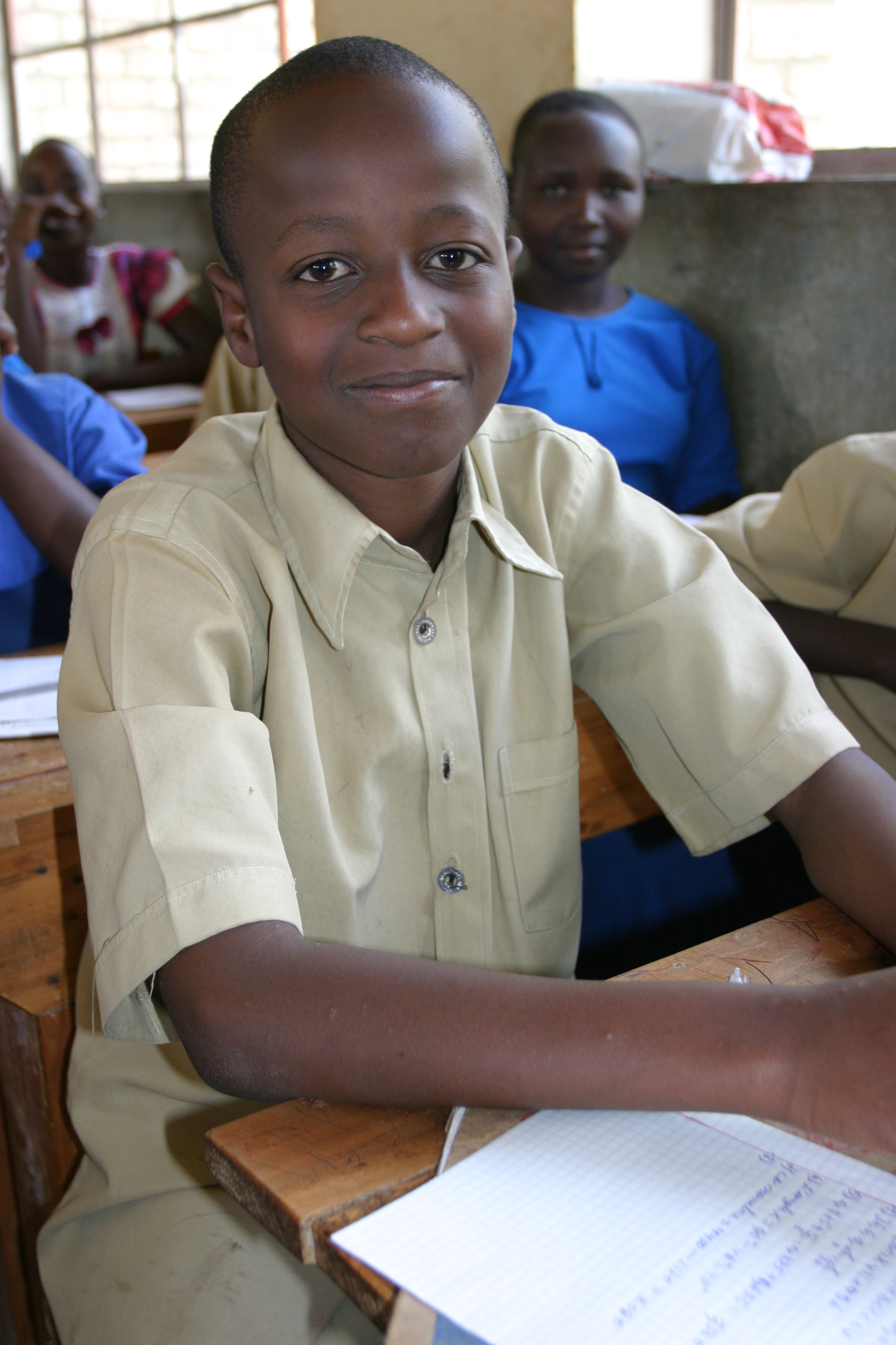 Boy in School in Rwanda