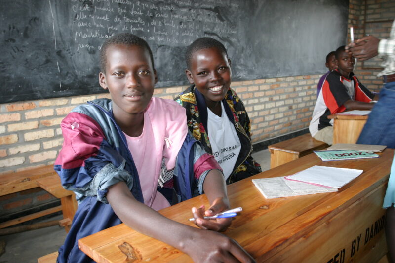 Students in School in Rwanda — Students of refugees, returning to Rwanda after the genocide, attend schools built in a development program sponsored by ADRA ...