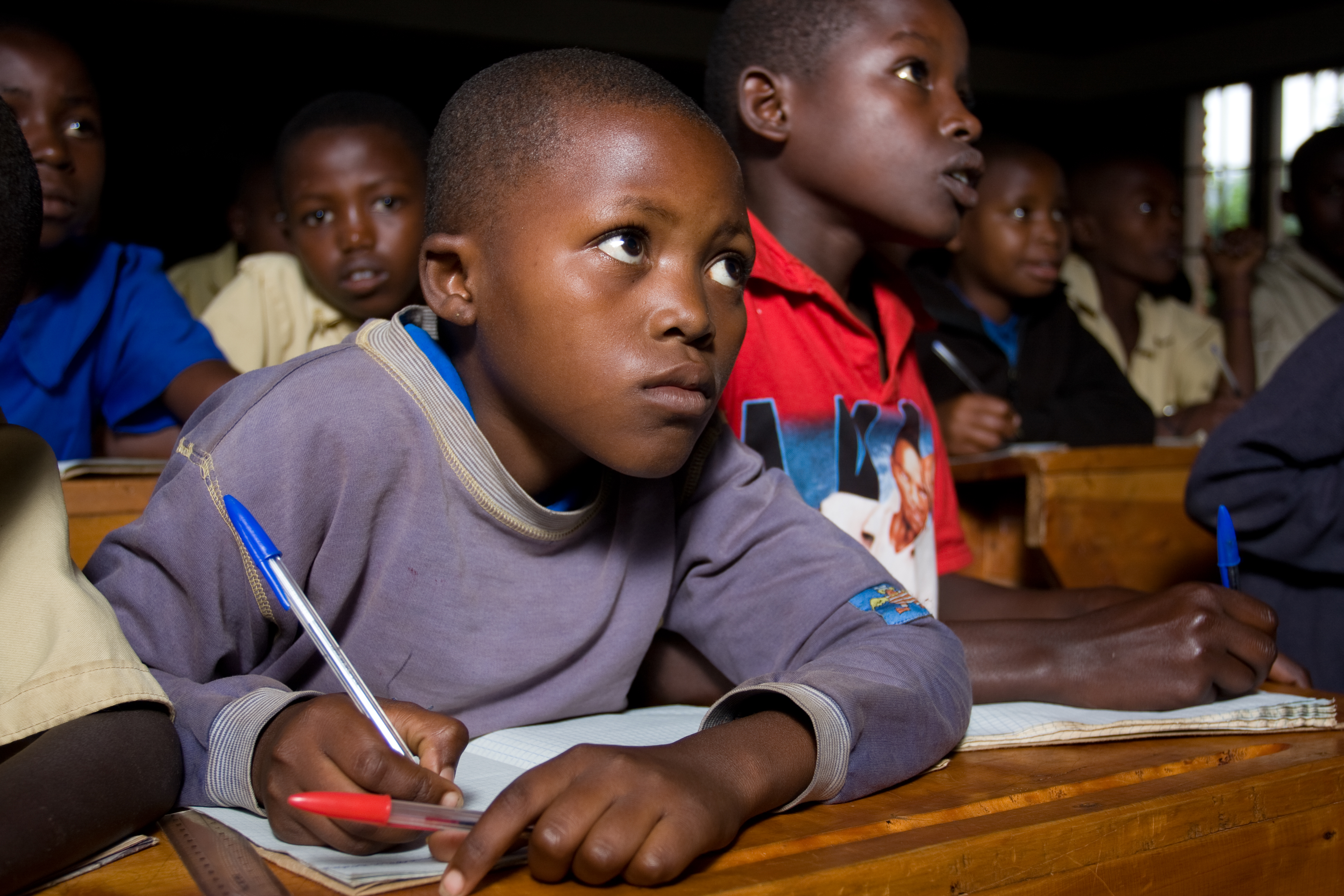 Boy in School in rwanda