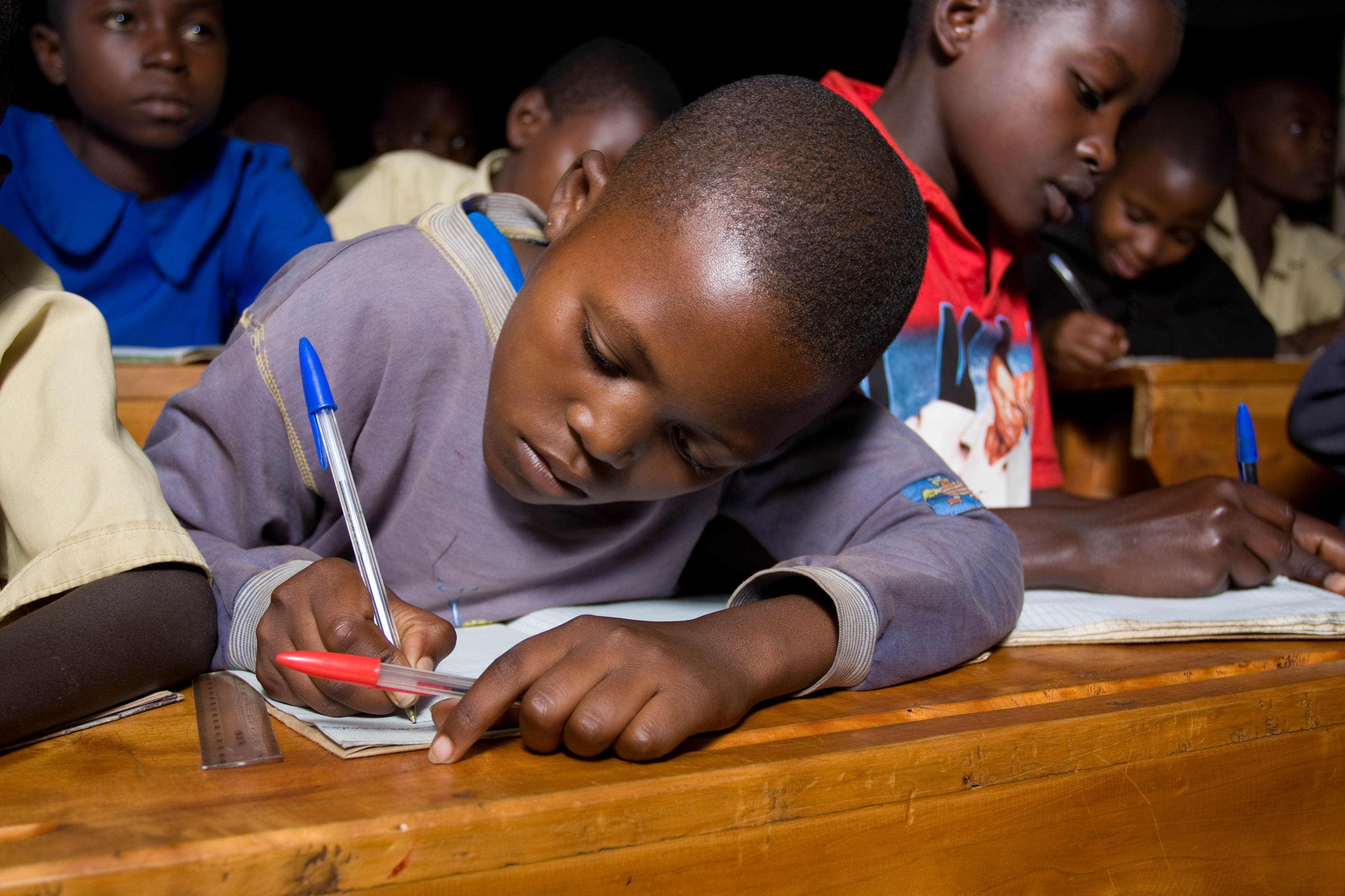 Boy in School in rwanda