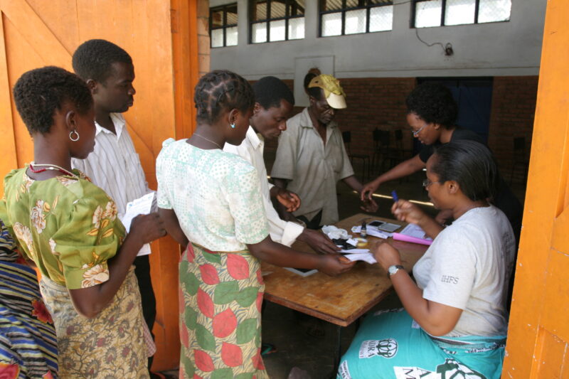 Emergency Food Distribution in Malawi — A finger print signifies that you have picked up your food ration. — Emergency, Disaster, food security, distribution...