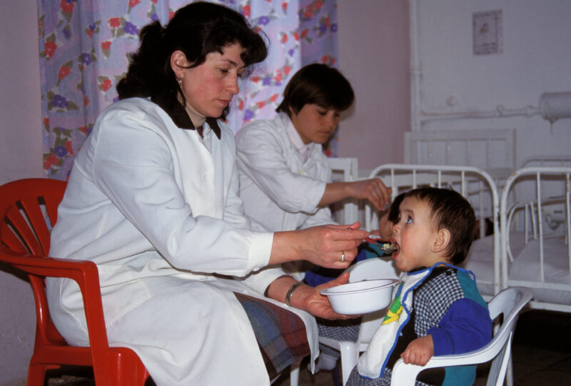 Feeding Orphans in Bosnia — During times of natural and man-made disasters, people loose their crops, or the ability to grow food — Emergency, Disaster, food...