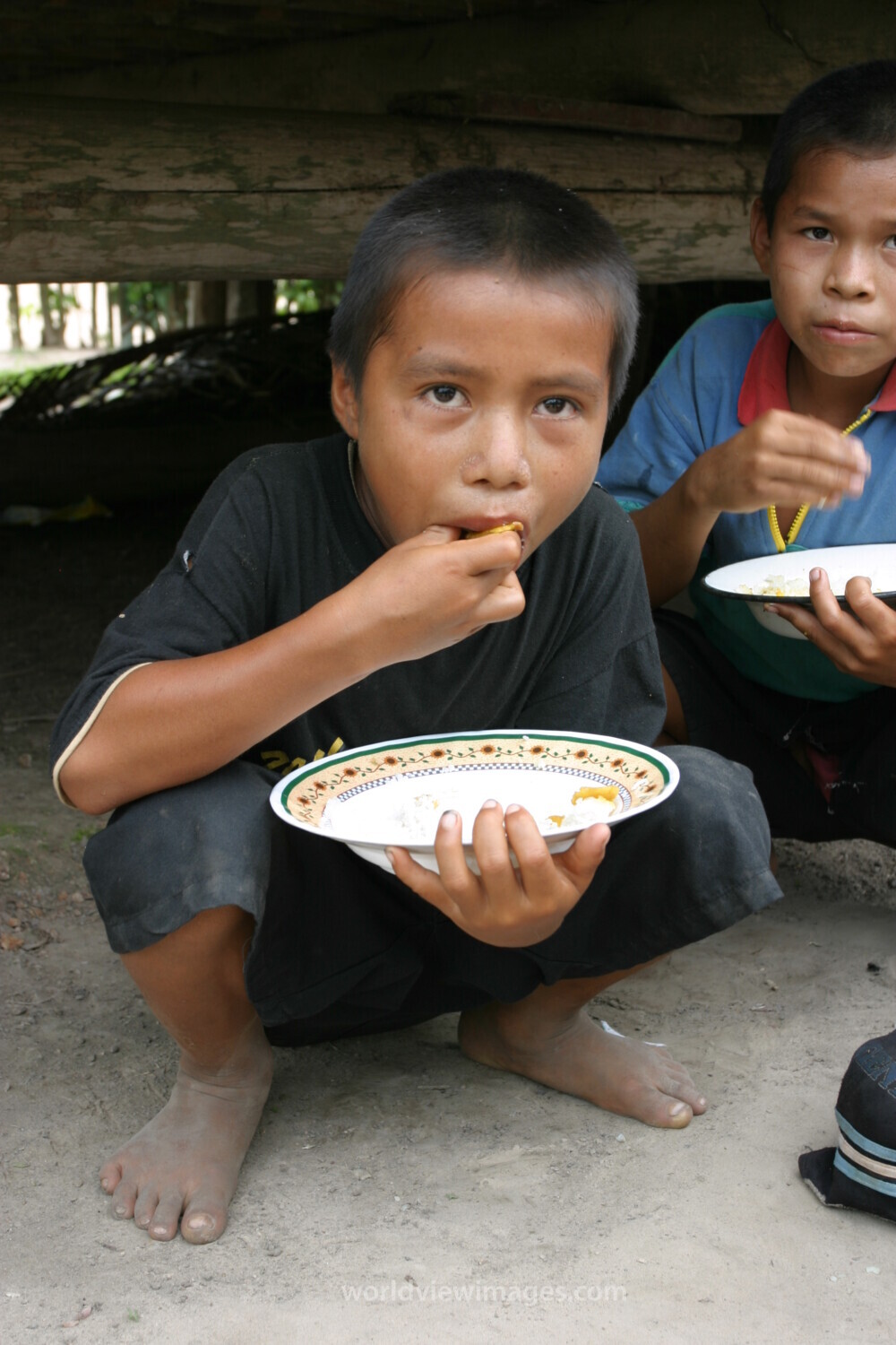 Eating Meal in Peru