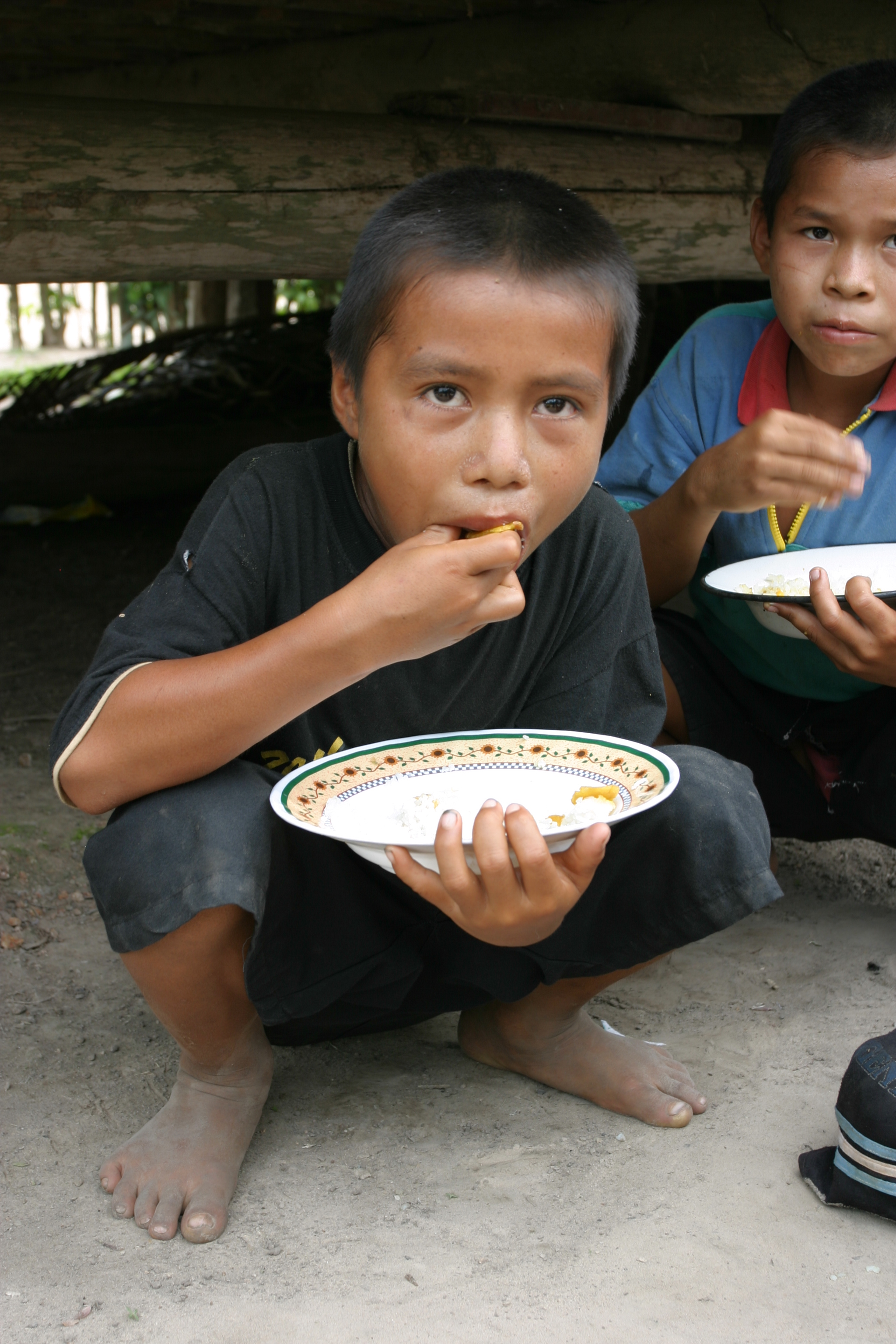 Eating Meal in Peru