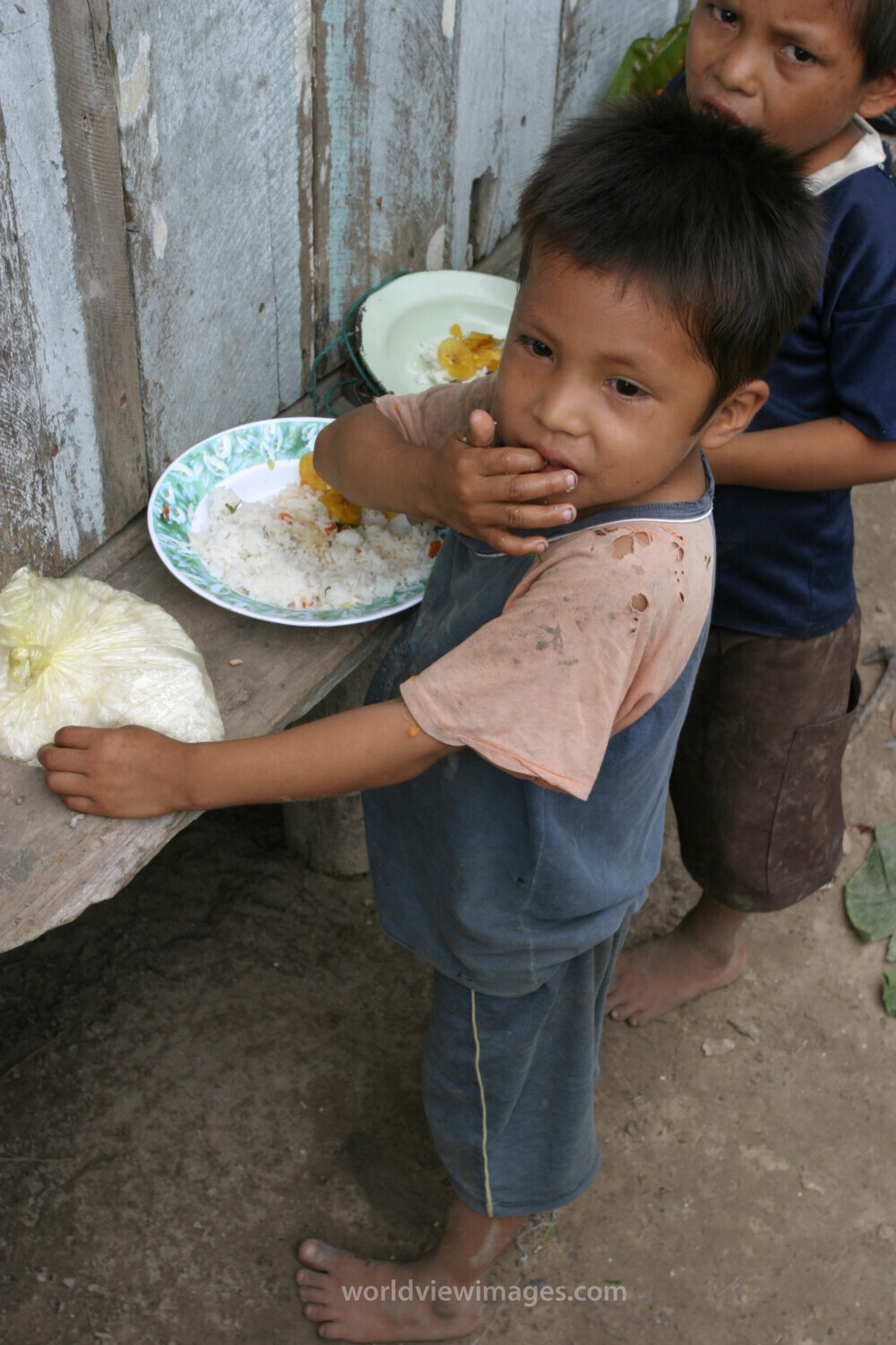 Eating Meal in Peru