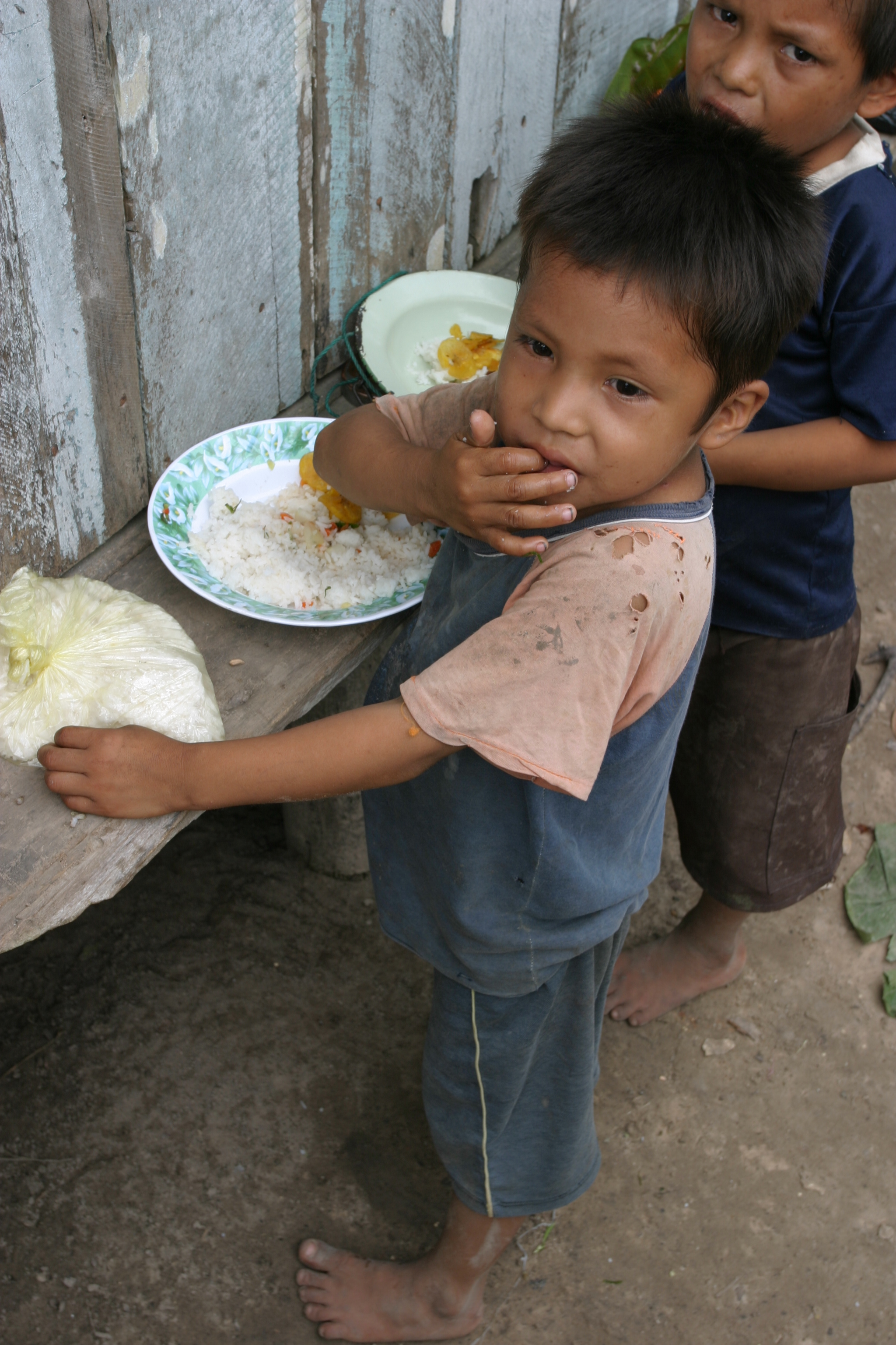 Eating Meal in Peru