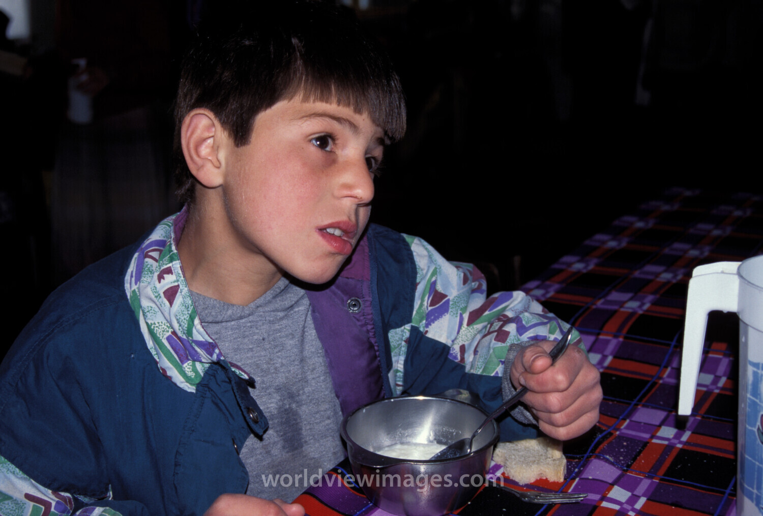 Orphans in Bosnia Eat Food provided by Canadian farmers.