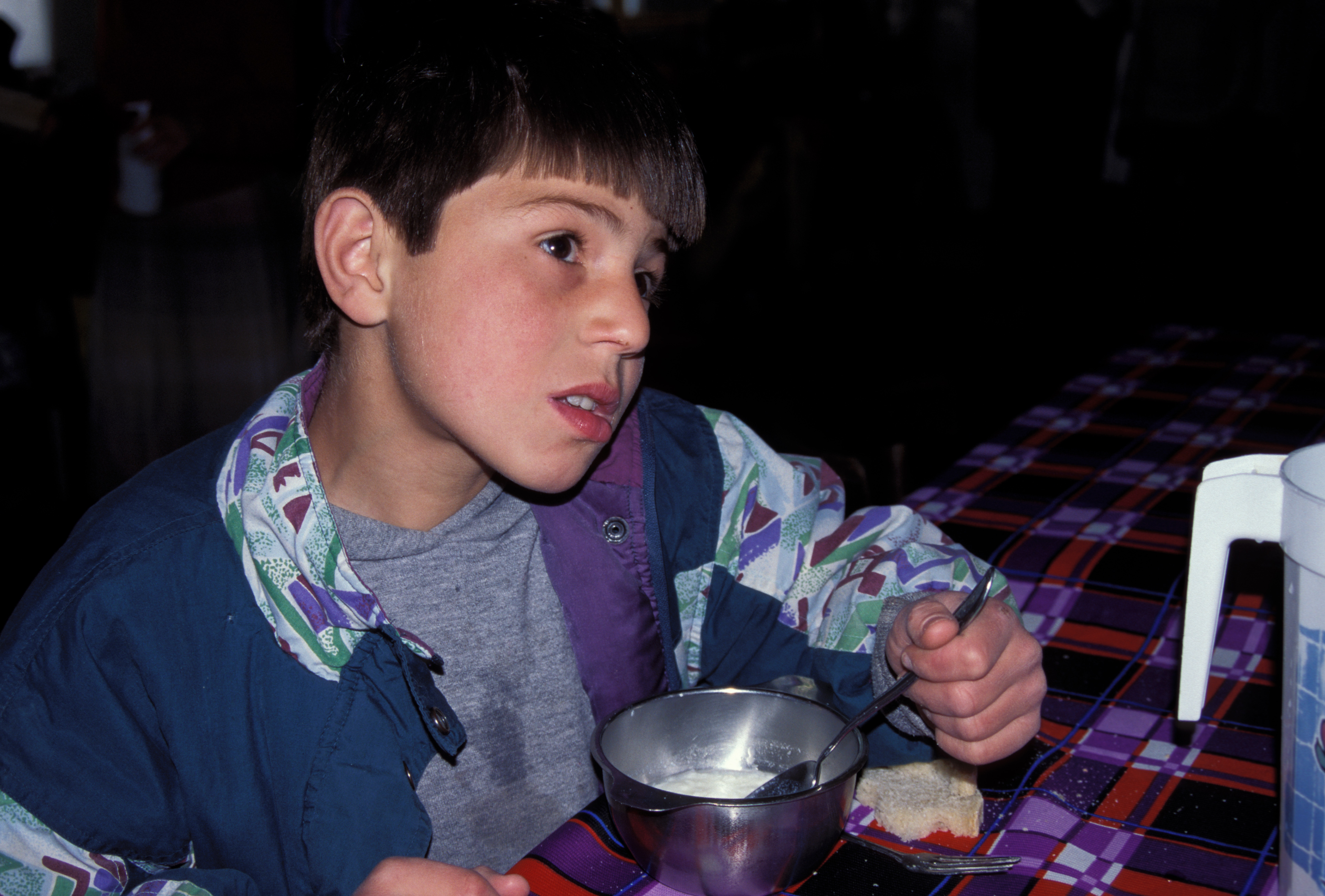 Orphans in Bosnia Eat Food provided by Canadian farmers.