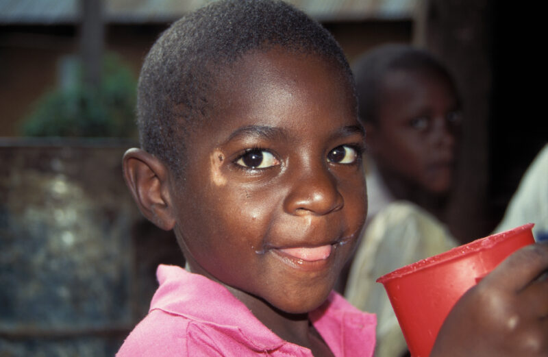 Boy in Kenya Drinks — Boy drinks water in Kenya, Africa — Africa, Kenya, child, children, drinking