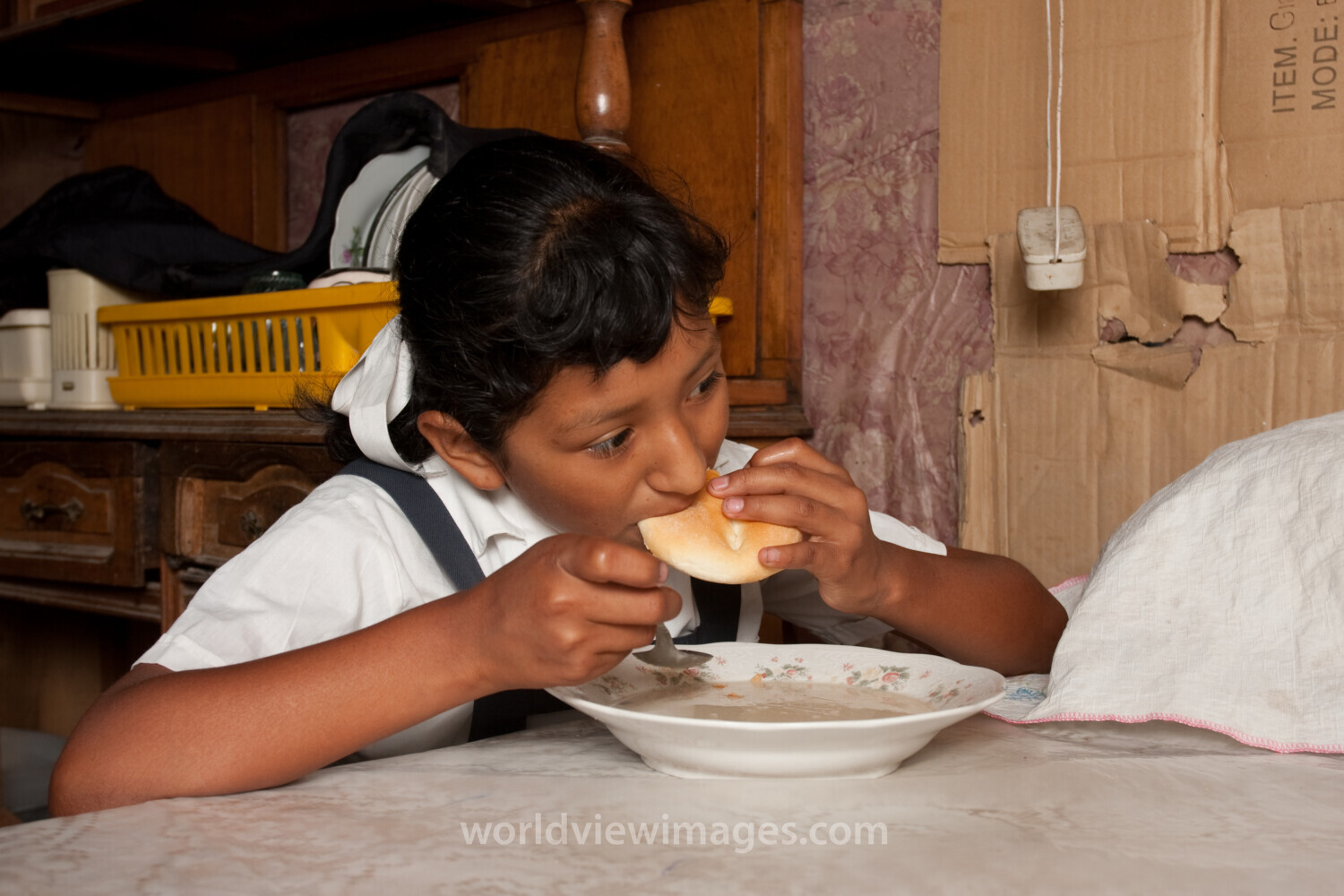 Eating Meal in Peru