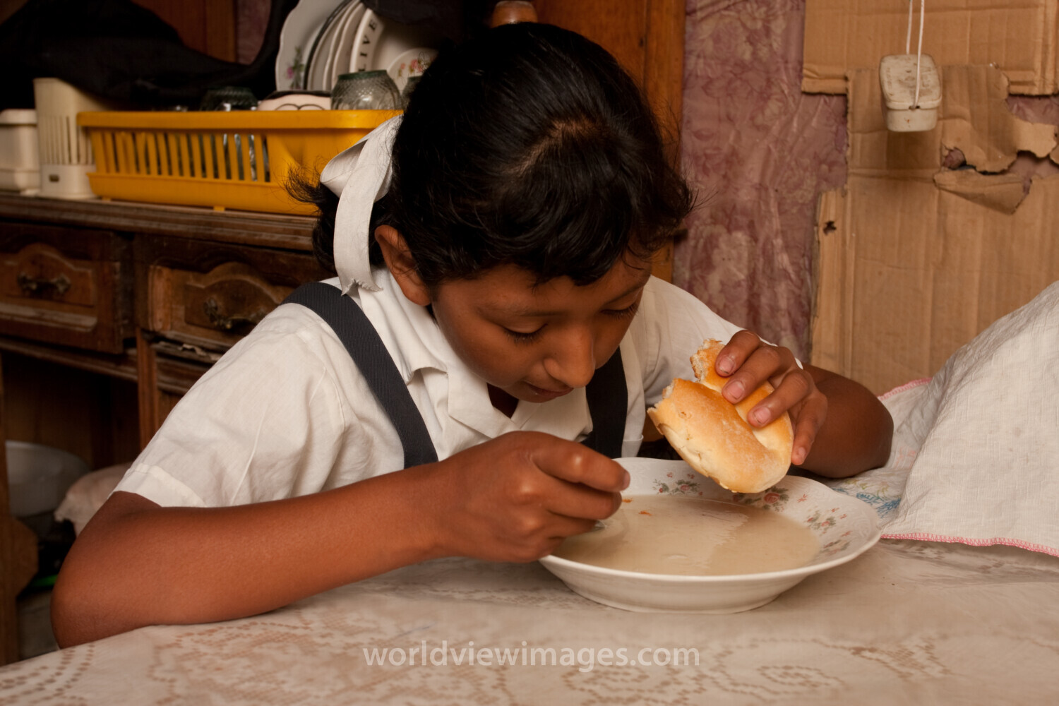 Eating Meal in Peru