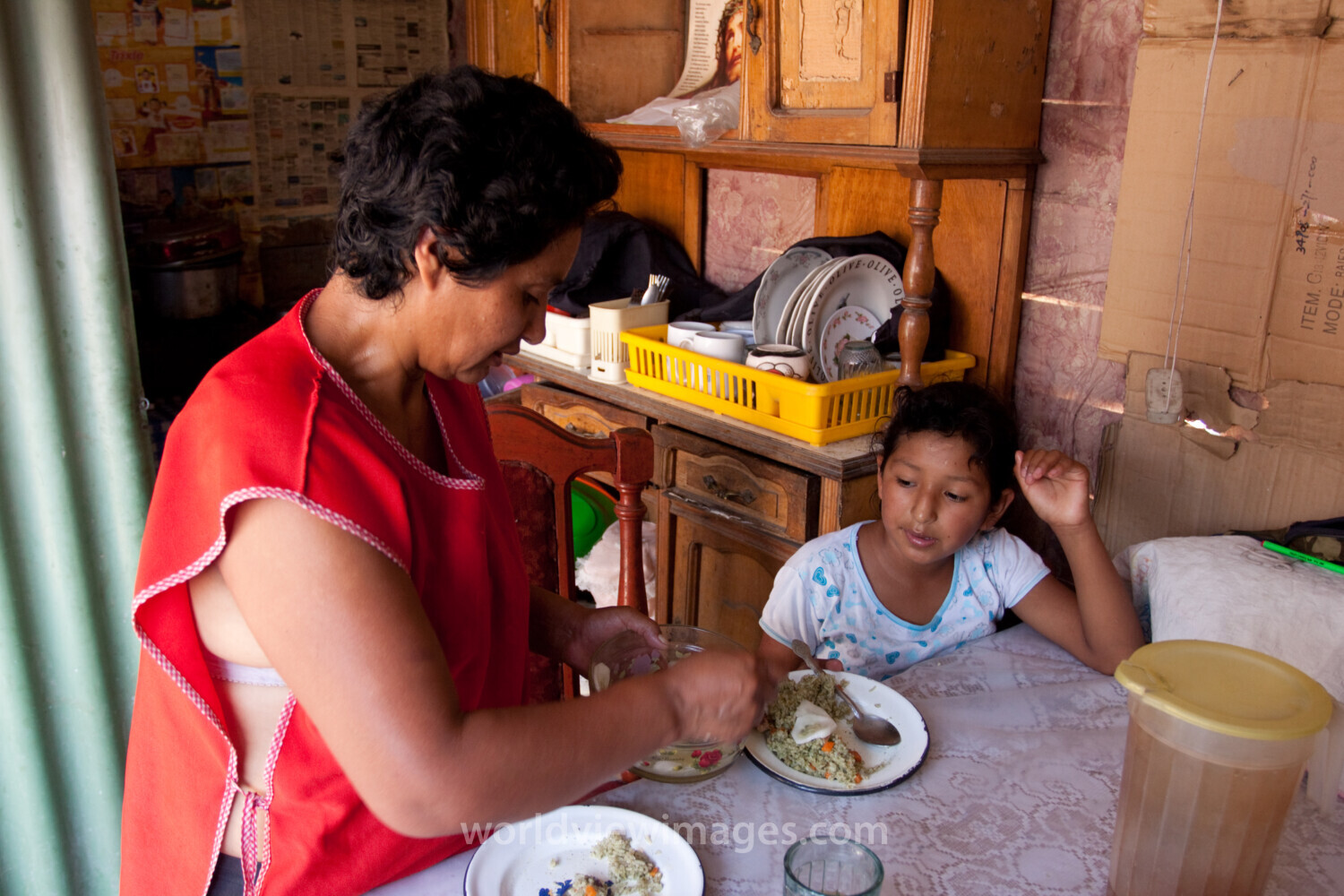 Eating Meal in Peru