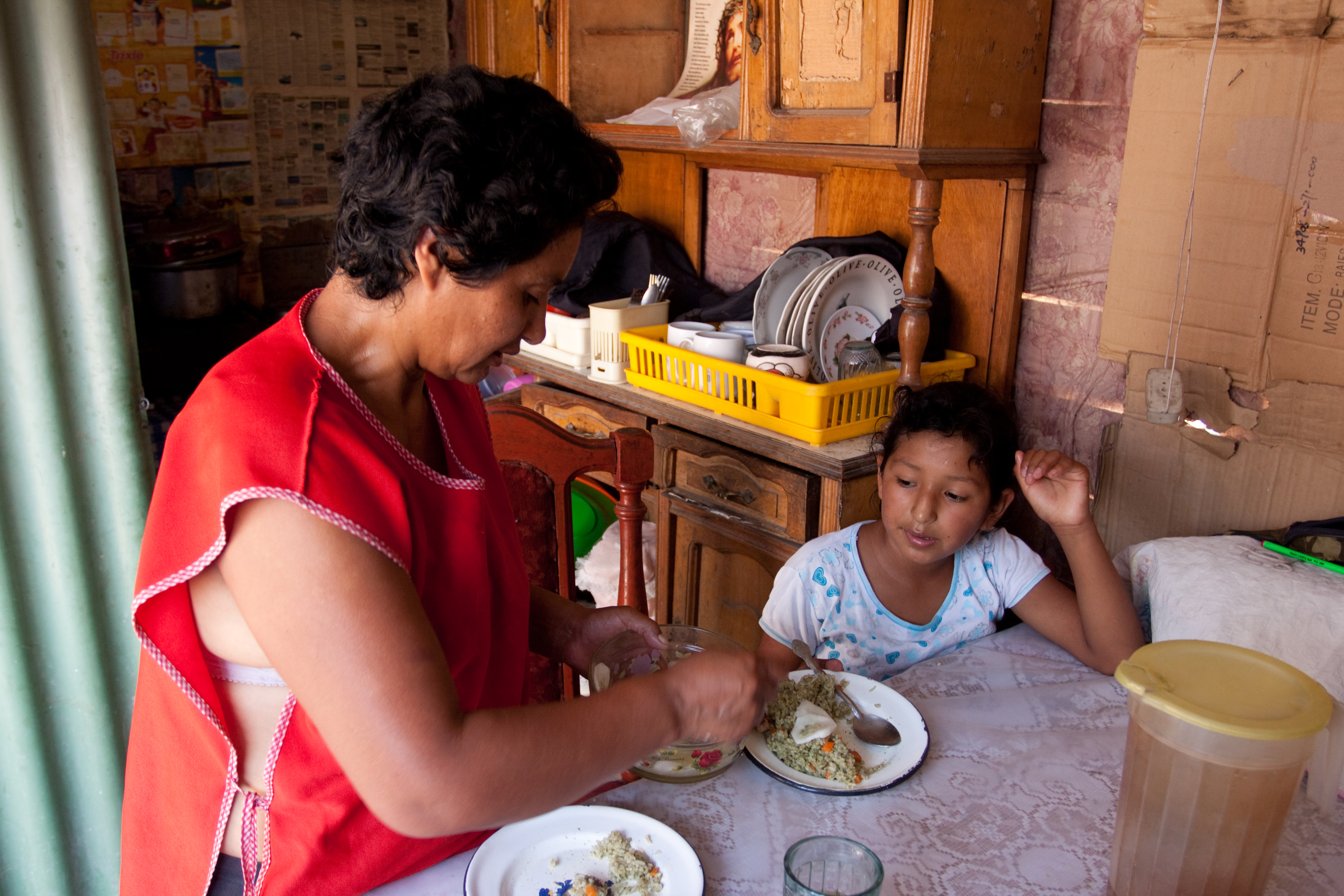 Eating Meal in Peru