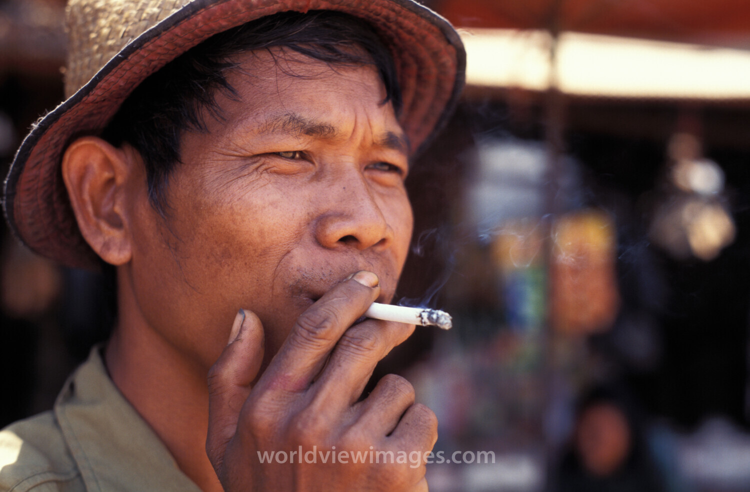 Smoking Man in Cambodia