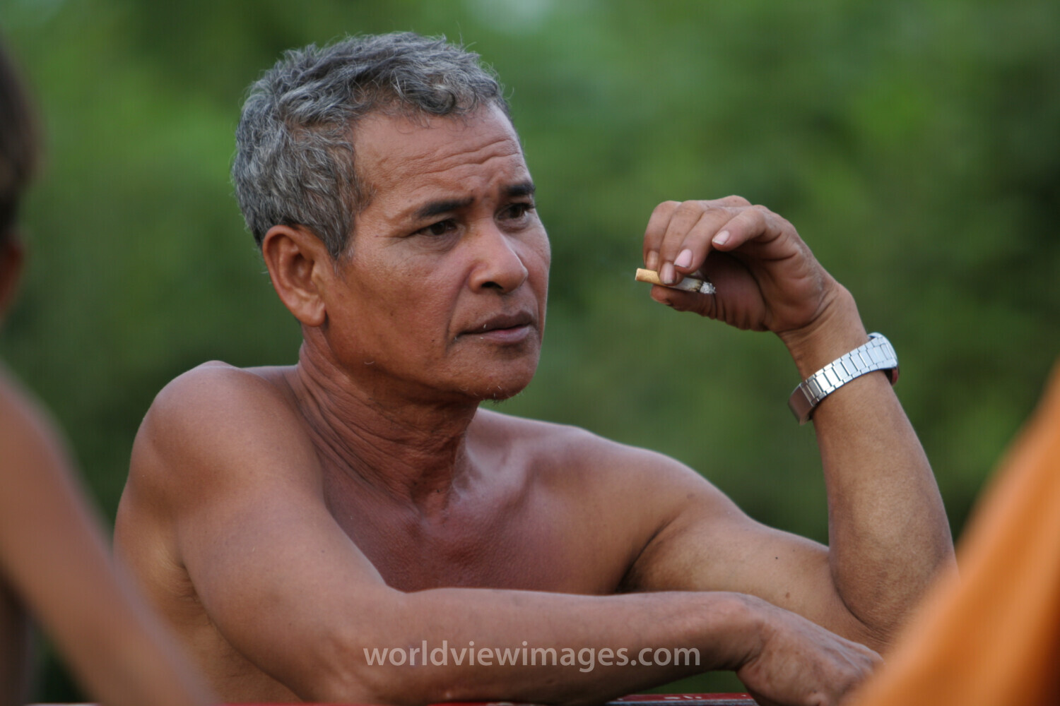 Smoking Man in Cambodia