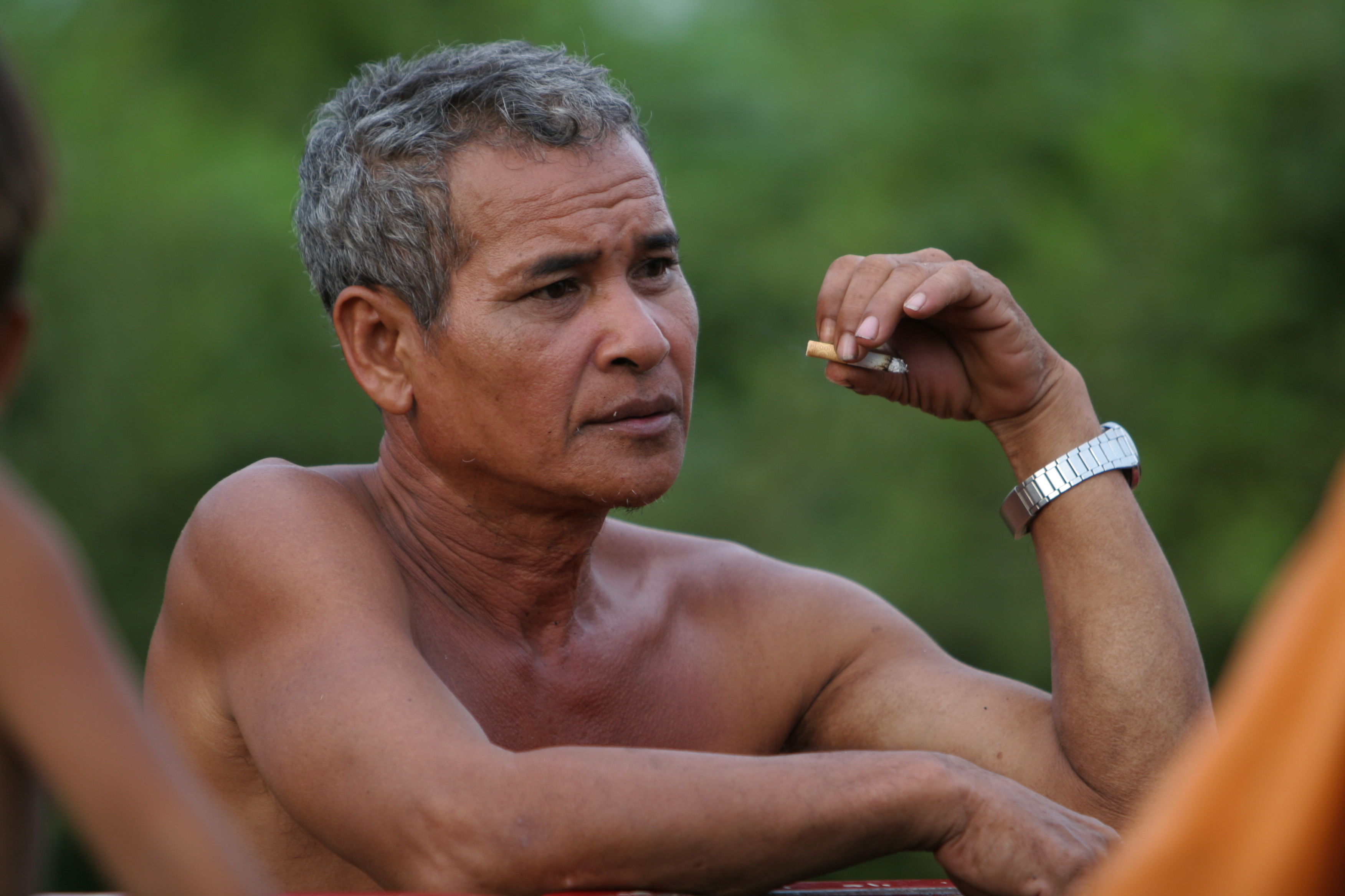 Smoking Man in Cambodia