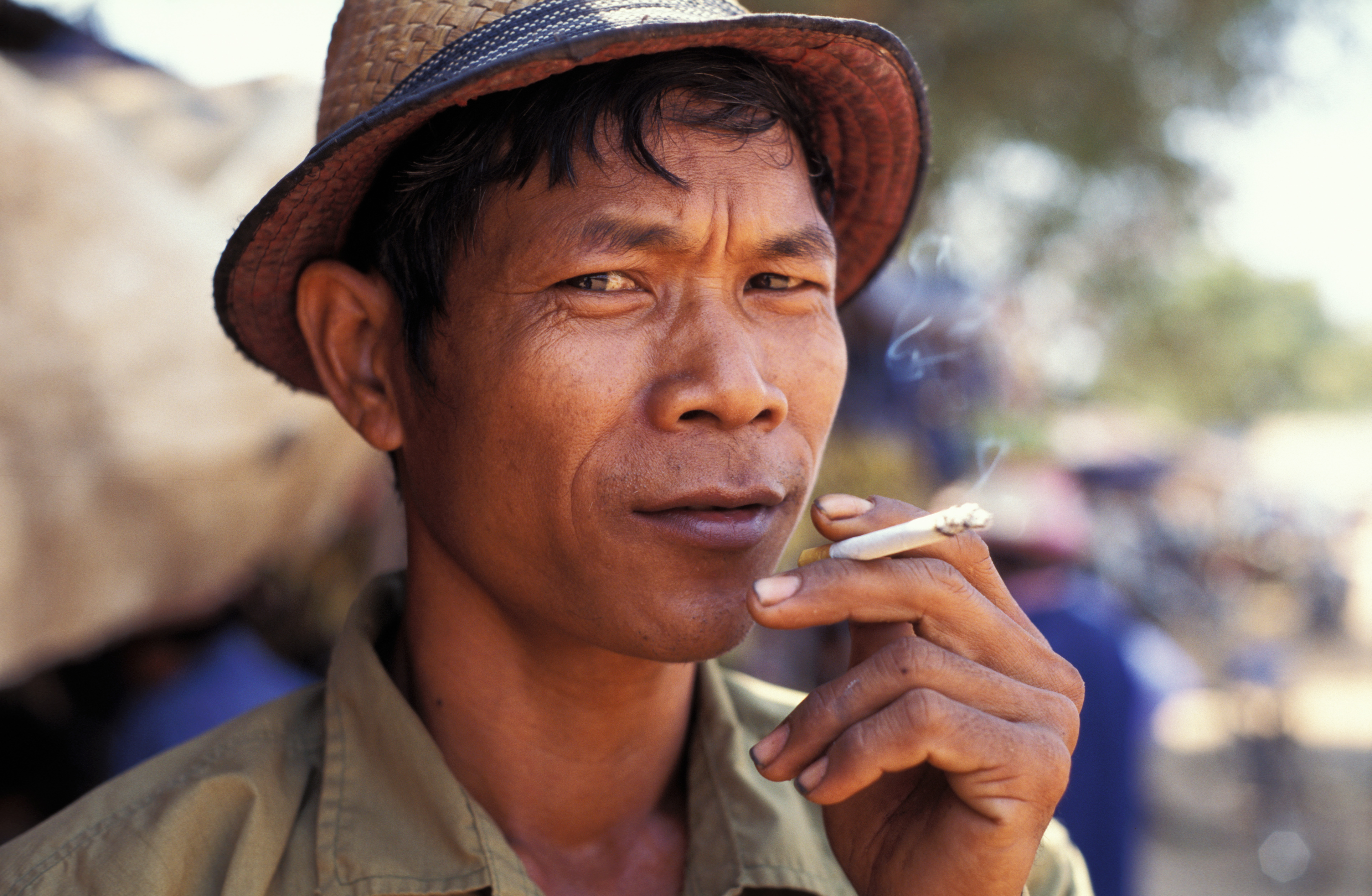 Smoking Man in Cambodia
