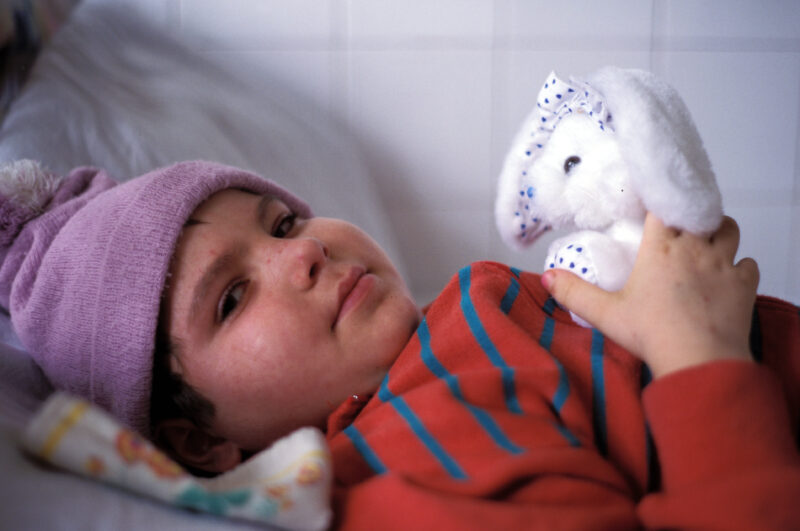 Girl in Hospital in Romania — Stock Images of Children in a cancer ward of a hospital in Bucharest, Romania — Romania, Cancer, Children, hospital, Chernobyl