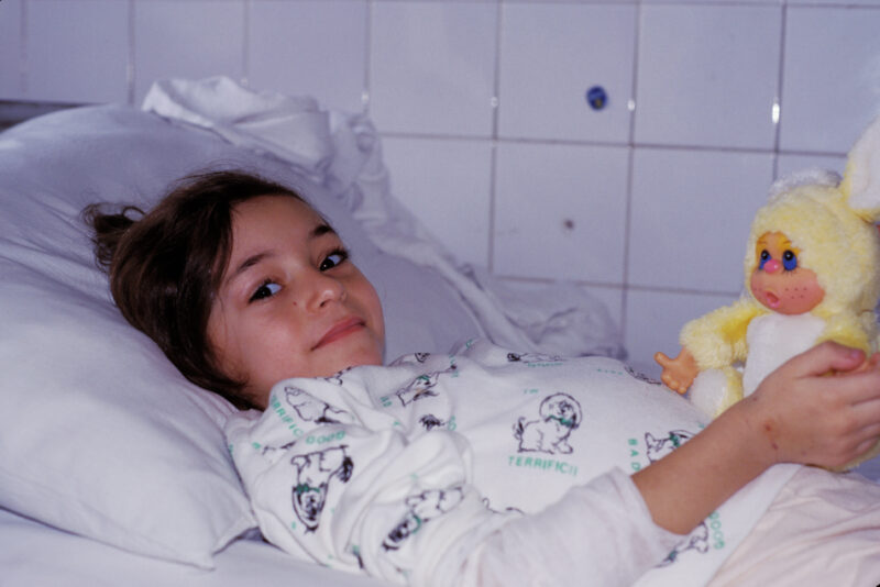 Girl in Hospital in Romania — Stock Images of Children in a cancer ward of a hospital in Bucharest, Romania — Romania, Cancer, Children, hospital, Chernobyl