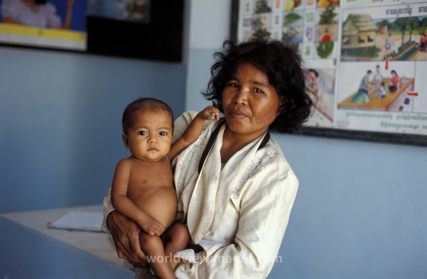 Mother Visits Clinic in Cambodia