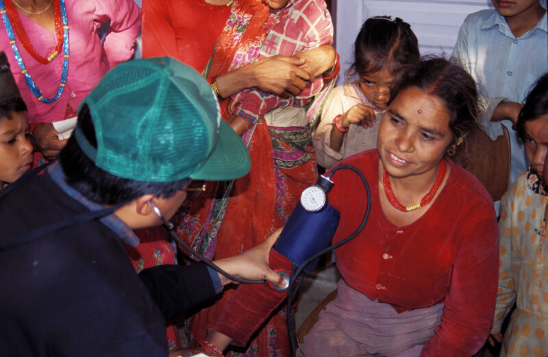 Checkup in Nepal — Stock Images of visiting the doctor at a ADRA mobile clinic in Rural Nepal — Nepal, Health, Clinic, Doctor