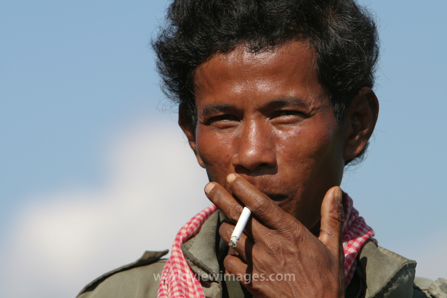 Smoking Man in Cambodia