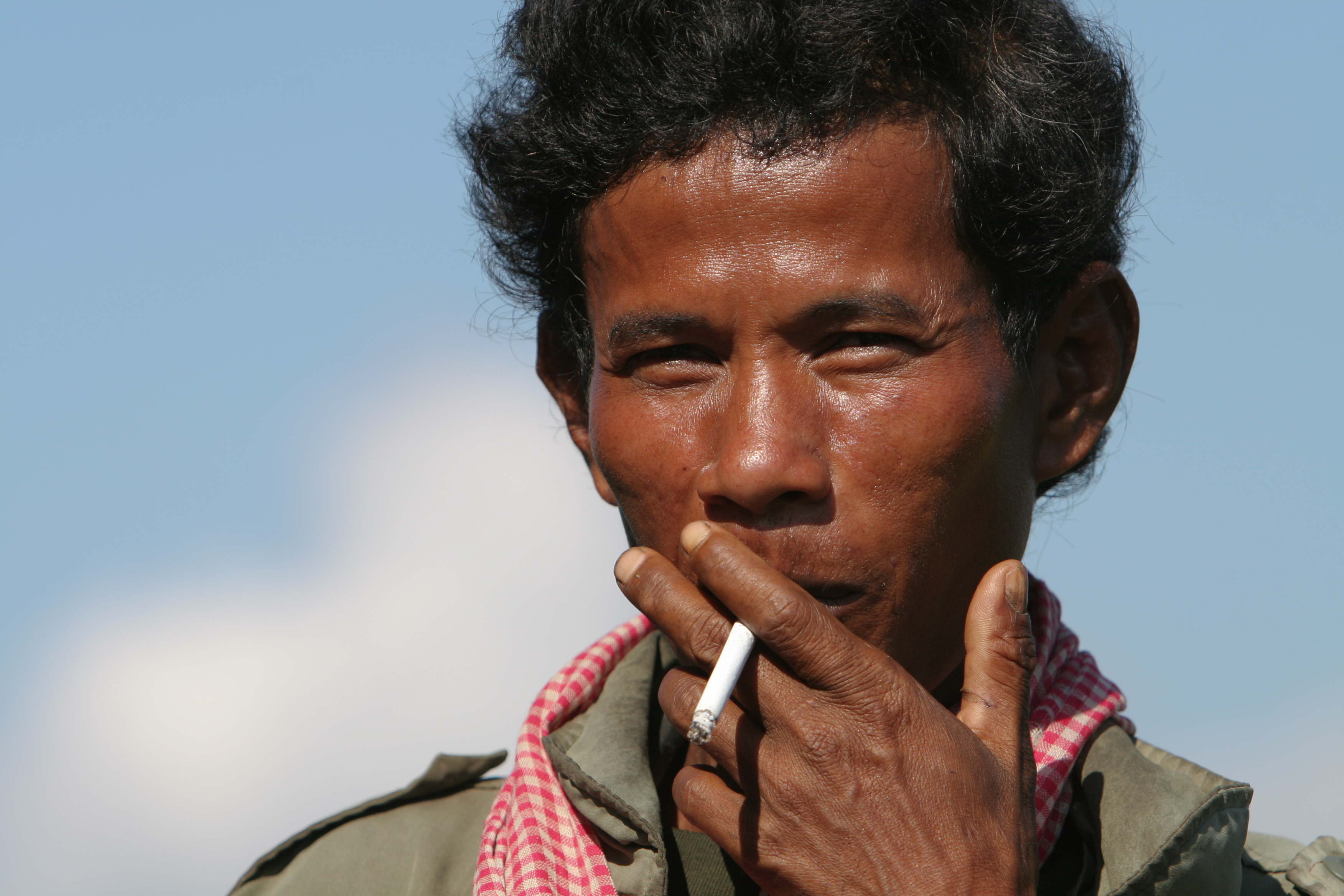 Smoking Man in Cambodia