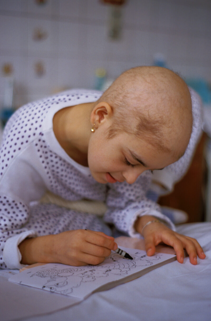 Girl in Hospital in Romania — Stock Images of Children in a cancer ward of a hospital in Bucharest, Romania — Romania, Cancer, Children, hospital, Chernobyl