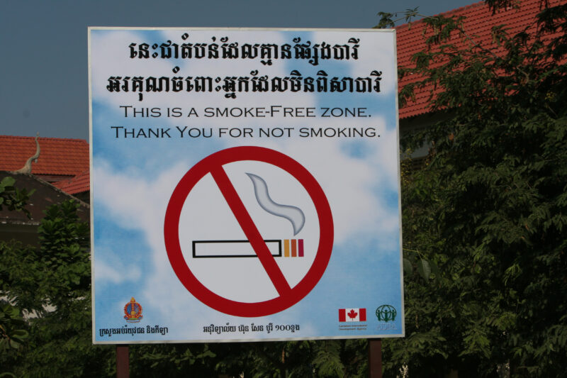 Sign Declares School Smoke Free Zone — ADRA Cambodia takes on the giant tobacco industry in schools, bringing health education and the dangers of smoking to ...