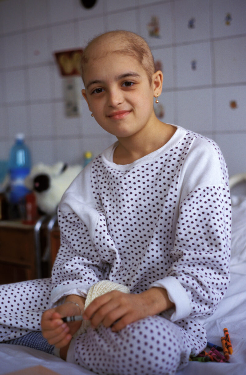 Girl in Hospital in Romania — Stock Images of Children in a cancer ward of a hospital in Bucharest, Romania — Romania, Cancer, Children, hospital, Chernobyl