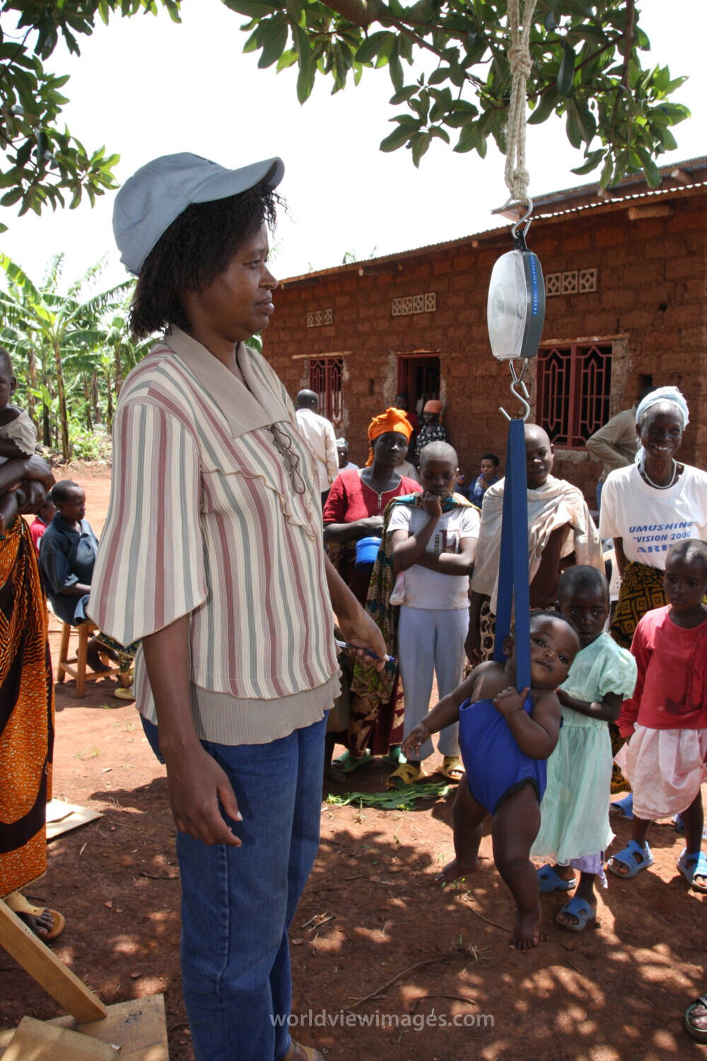 Weighing Baby in Rwanda