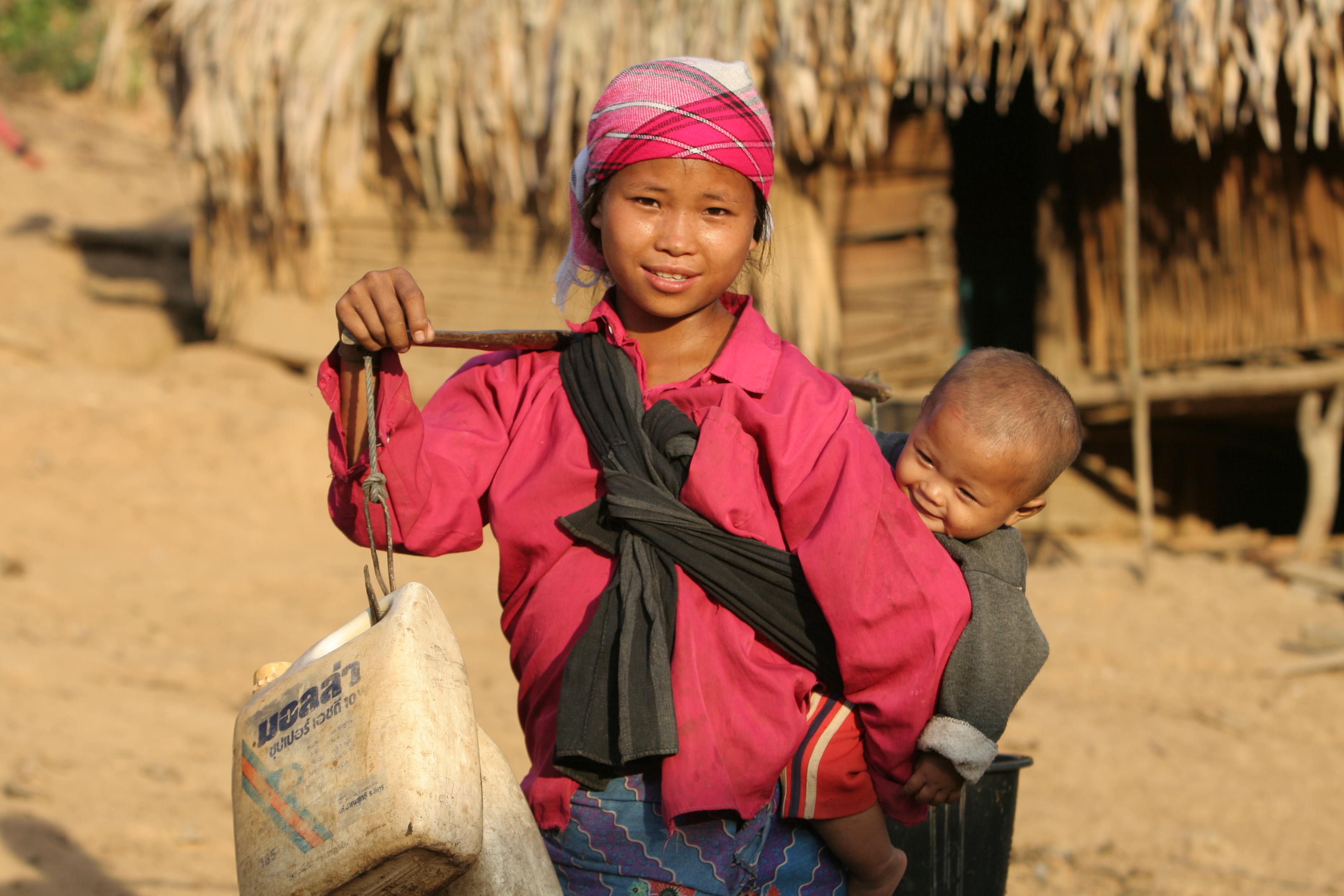 Collecting Water in Laos