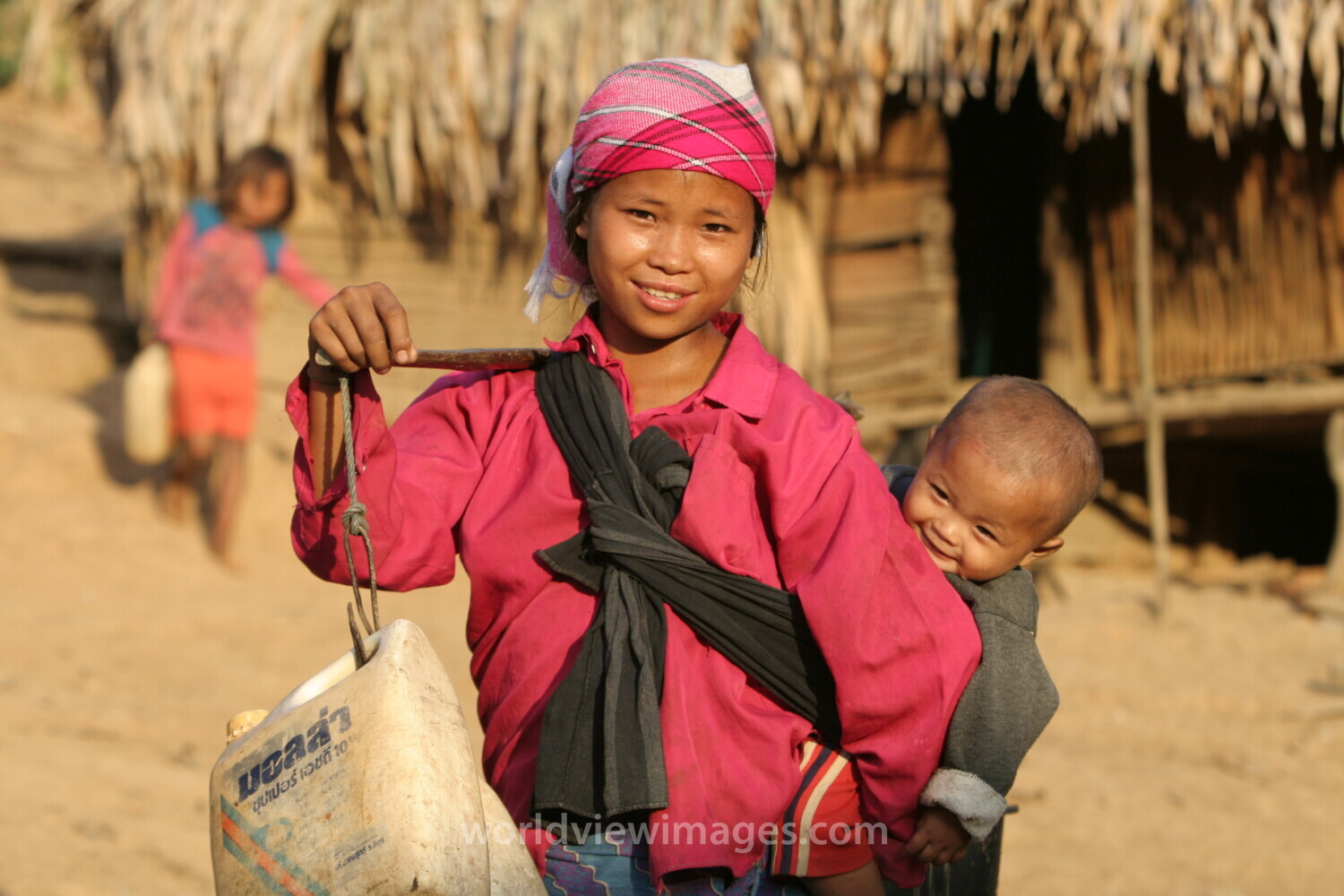 Collecting Water in Laos
