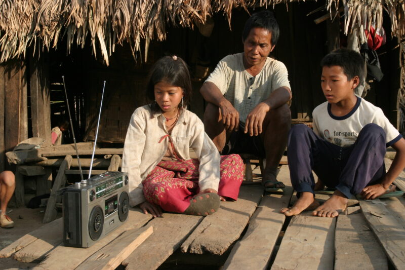 Health Education on Radio in Laos — People in Remote villages in Laos listen to radio program on health issues, produced by ADRA Laos. — Laos, ADRA, Health E...