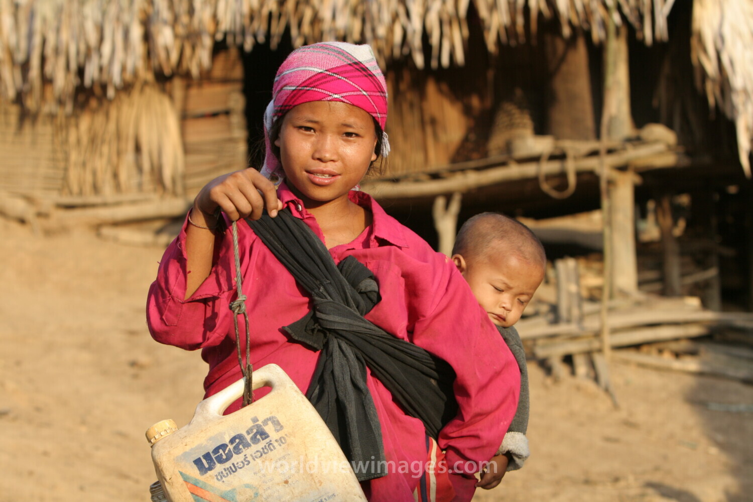 Collecting Water in Laos