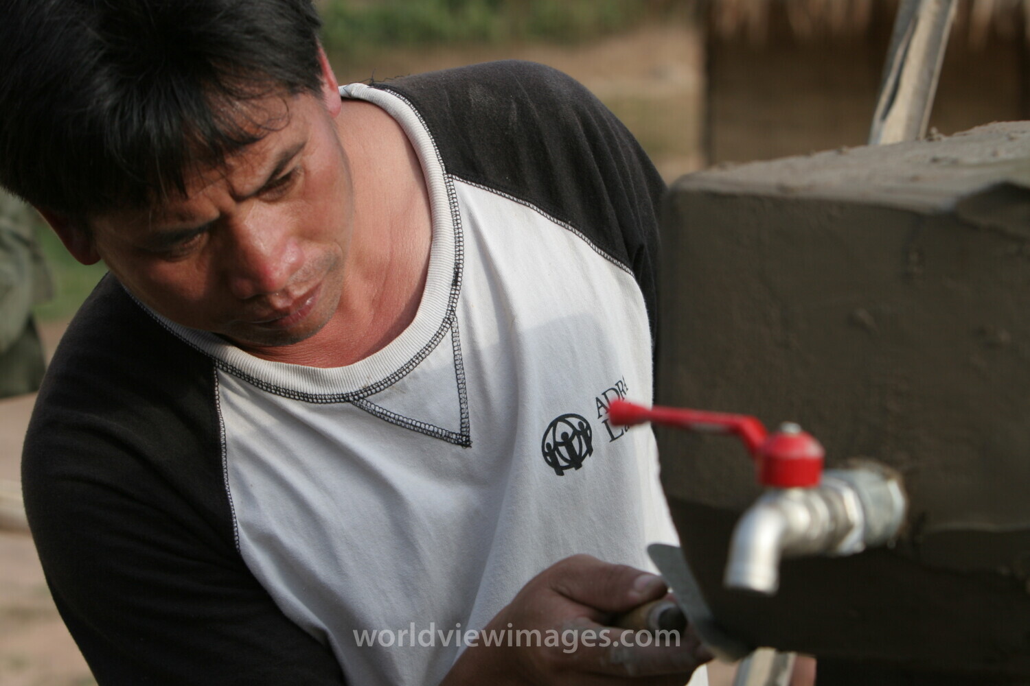 Installing the Water tap in Laos