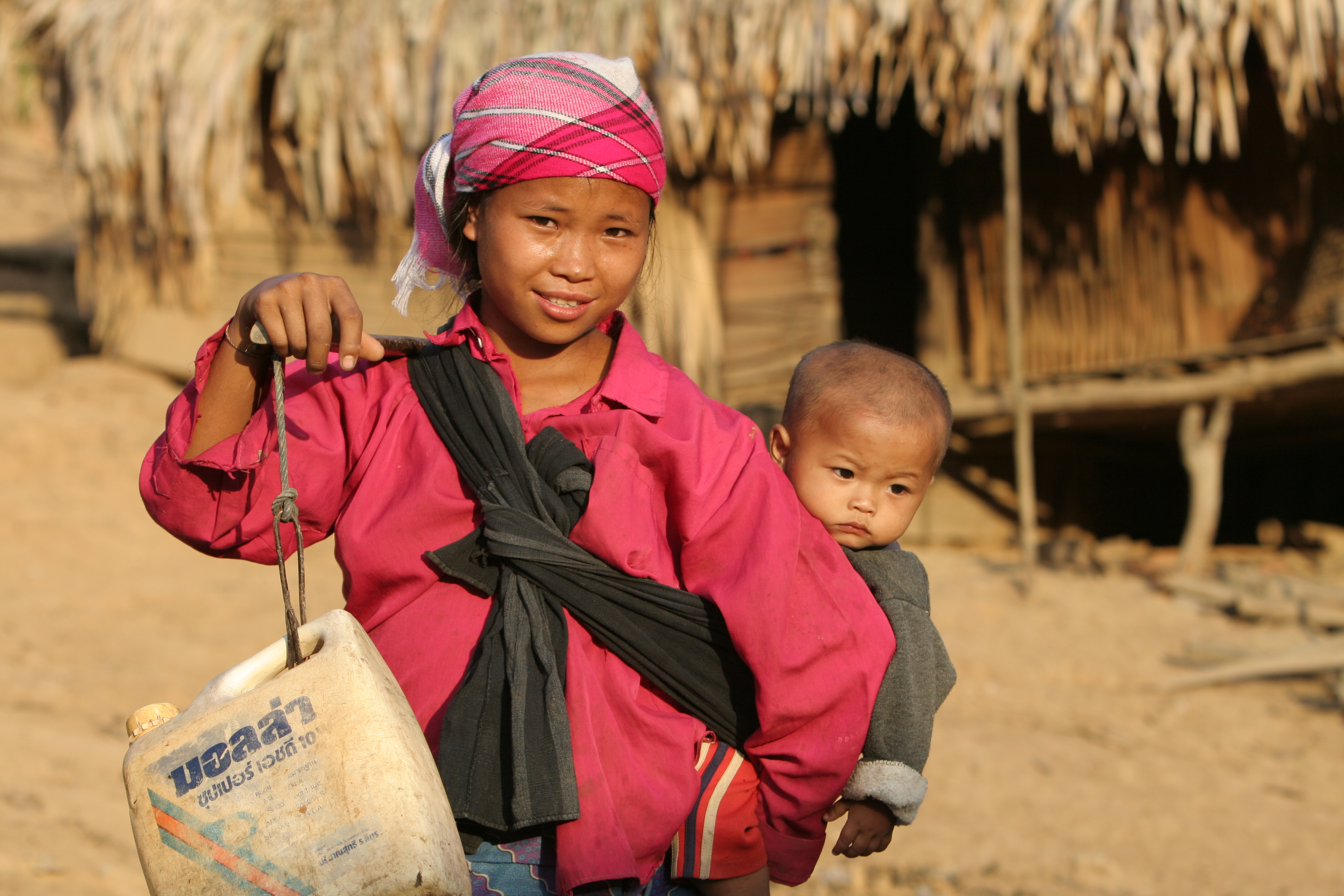Collecting Water in Laos