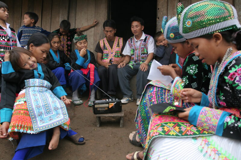 Health Education on Radio in Laos — People in Remote villages in Laos listen to radio program on health issues, produced by ADRA Laos. — Laos, ADRA, Health E...