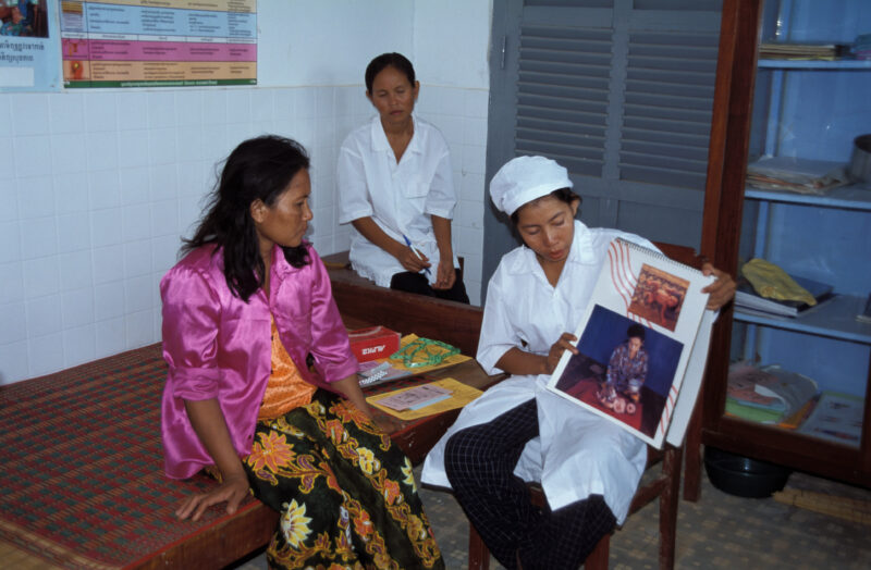 Maternity Education in Cambodia — Pregnant woman comes in for exam and information at a ADRA clinic in Cambodia — Health, Health Education, Cambodia, Checkup...