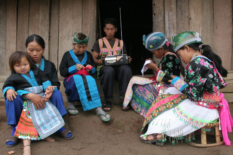 Health Education on Radio in Laos — People in Remote villages in Laos listen to radio program on health issues, produced by ADRA Laos. — Laos, ADRA, Health E...