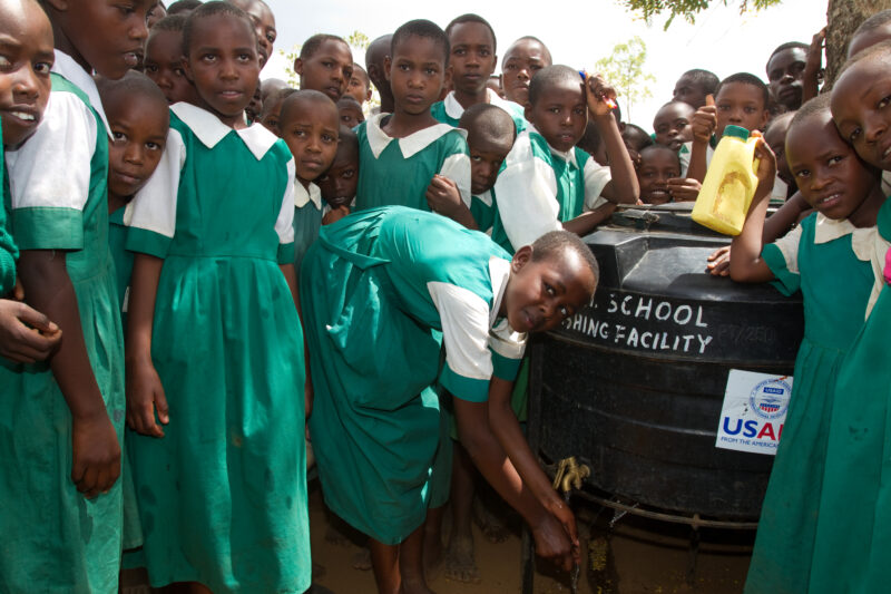 Washing Hands in Kenya for Helath — Students at a rural school in Kenya learn all about issues on health and sanitation, from a health worker from ADRA: Wash...