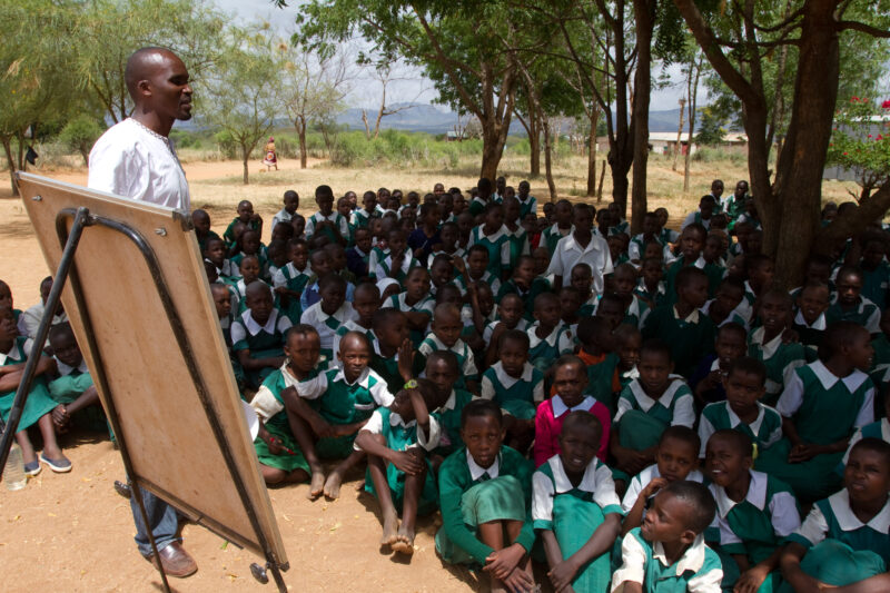 Health Education in Kenya — Students at a rural school in Kenya learn all about issues on health and sanitation, from a health worker from ADRA — Africa, Ken...