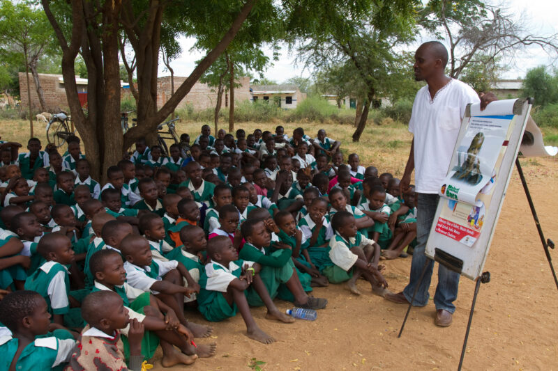 Health Education in Kenya — Students at a rural school in Kenya learn all about issues on health and sanitation, from a health worker from ADRA — Africa, Ken...