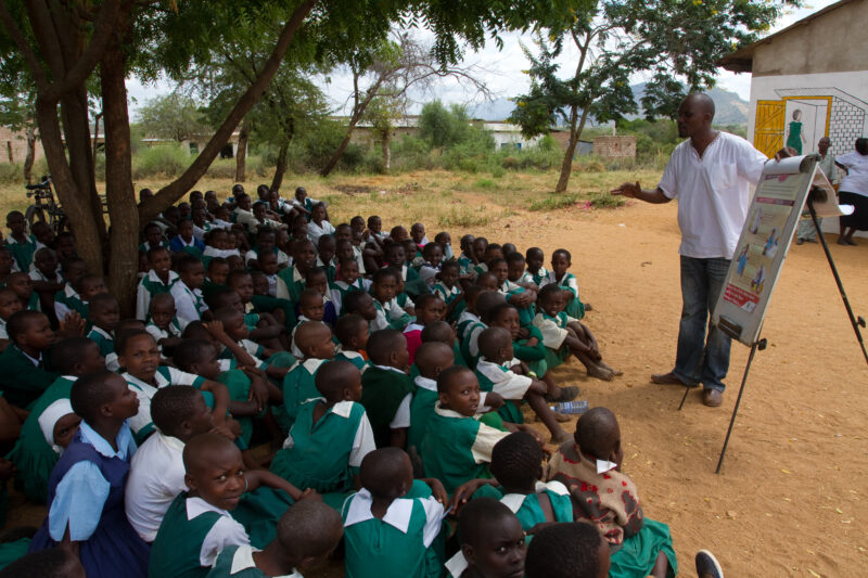Health Education in Kenya — Students at a rural school in Kenya learn all about issues on health and sanitation, from a health worker from ADRA — Africa, Ken...