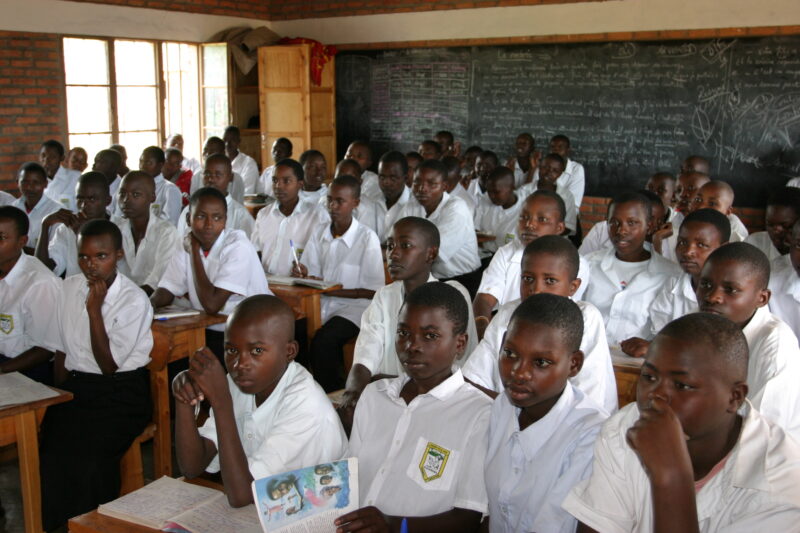 Students in Rwanda — Students of refugees, returning to Rwanda after the genocide, attend schools built in a development program sponsored by ADRA and the Ca...