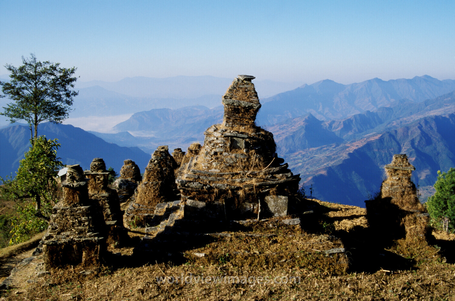 Hindu Shrine at the top of a Mountain in Nepal