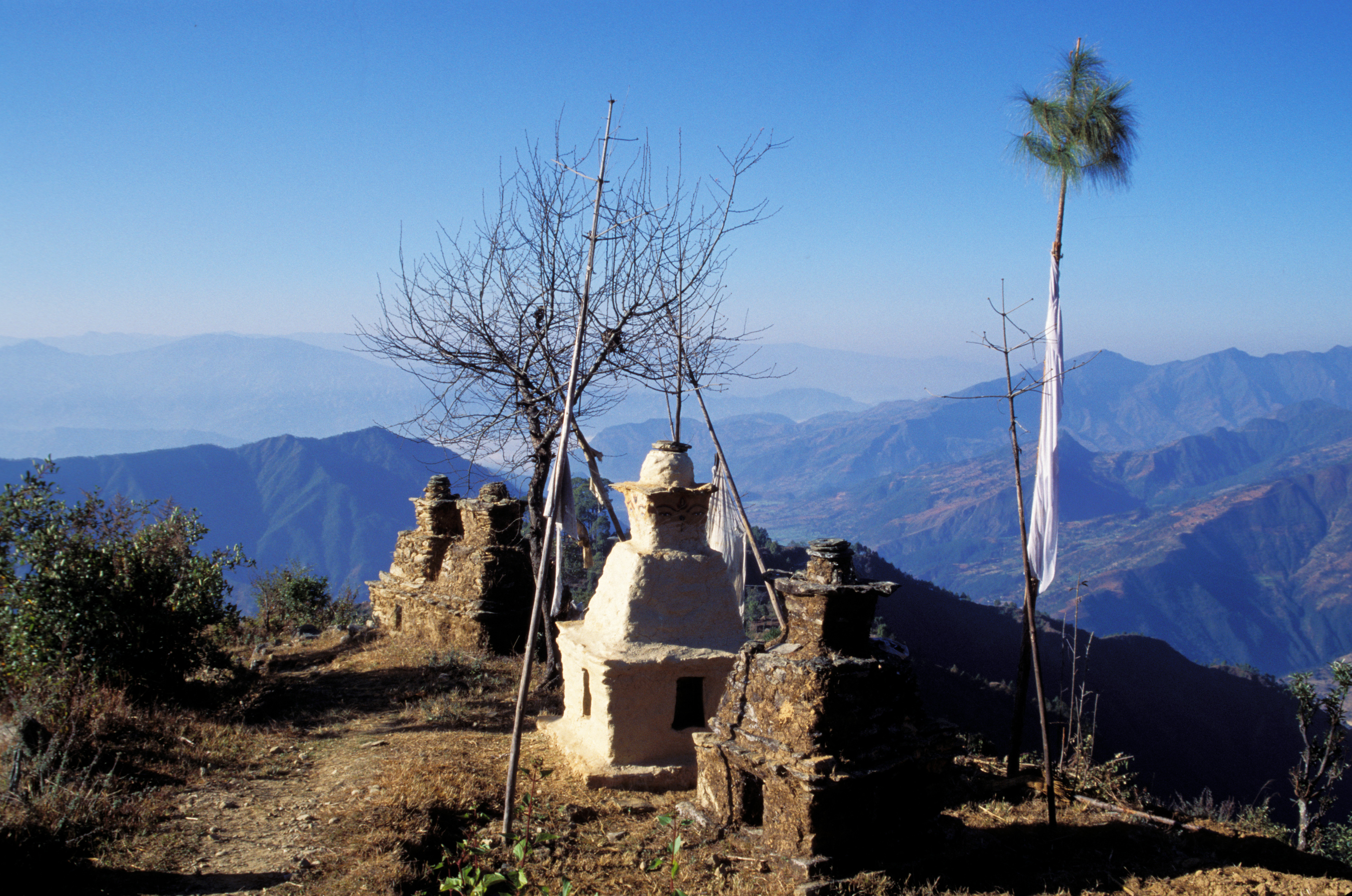 Hindu Shrine at the top of a Mountain in Nepal