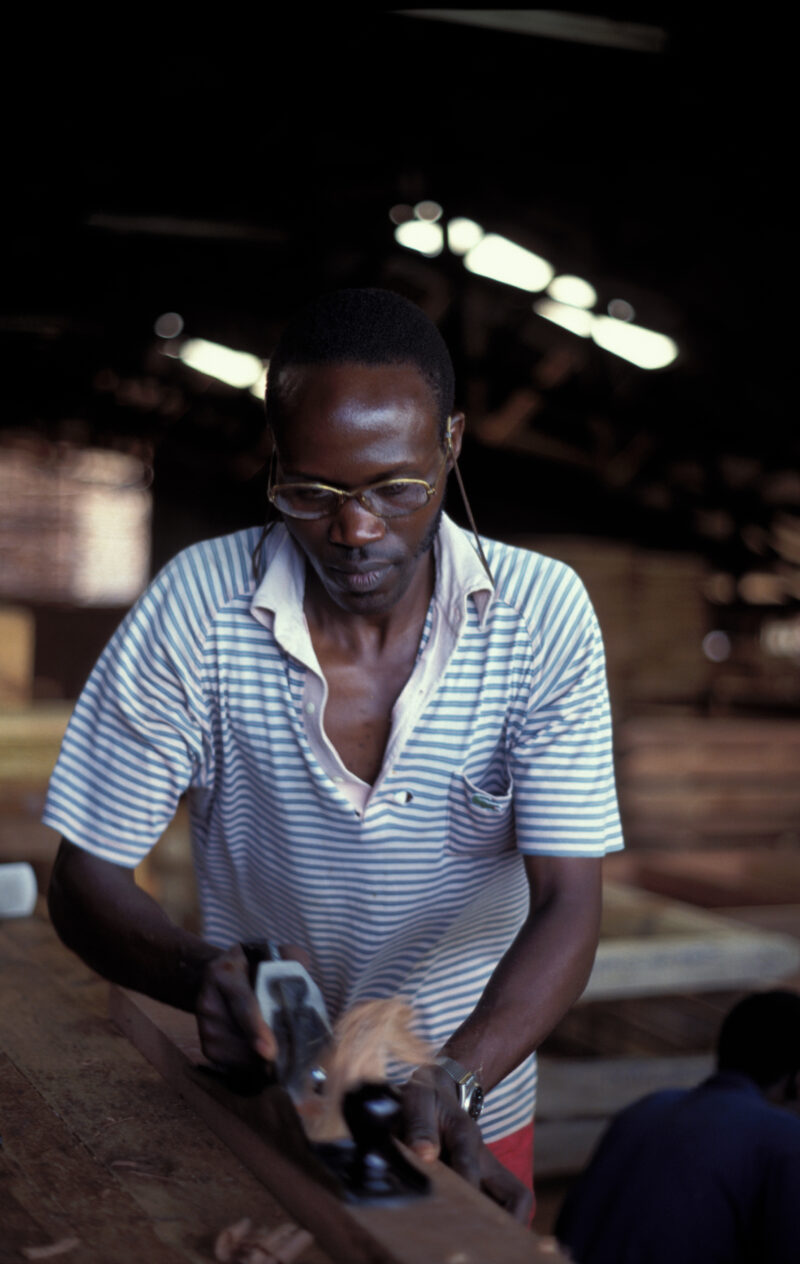Woodworking in Uganda — Men at a ADRA training program in Uganda, learn carpentry skills that will enable them to find employment or start their own income g...