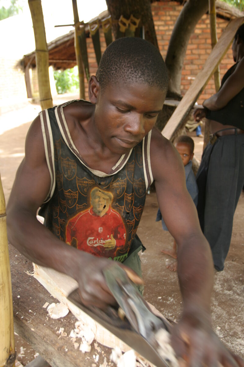 Learning Carpentry Skills in Malawi — Young man learns carpentry skills in a ADRA vocational training program in Malawi, Africa — Malawi, Africa, ADRA, skill...