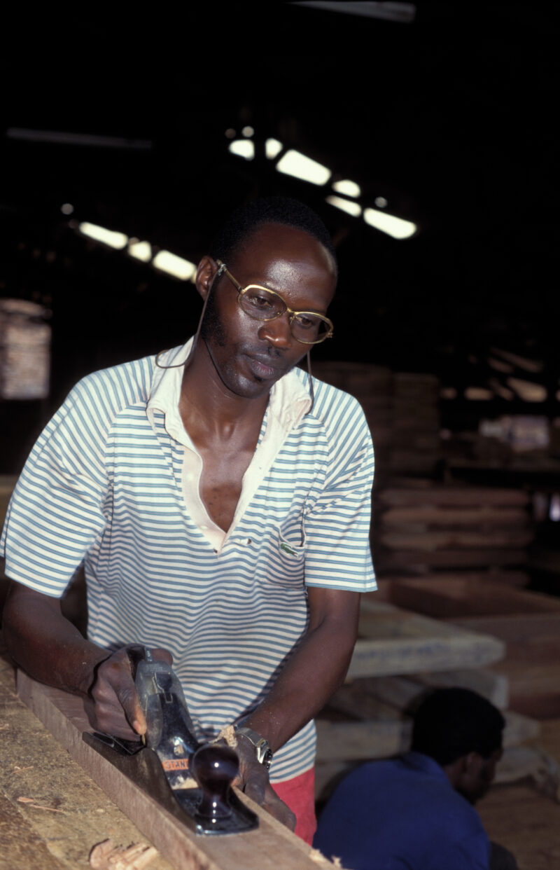 Woodworking in Uganda — Men at a ADRA training program in Uganda, learn carpentry skills that will enable them to find employment or start their own income g...